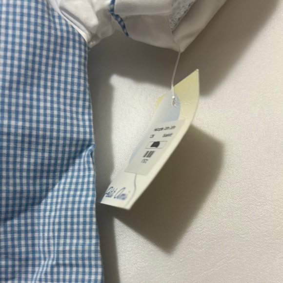 Petit Ami Blue and White Bodysuit with Embroidered Detail - Picture 5 of 9